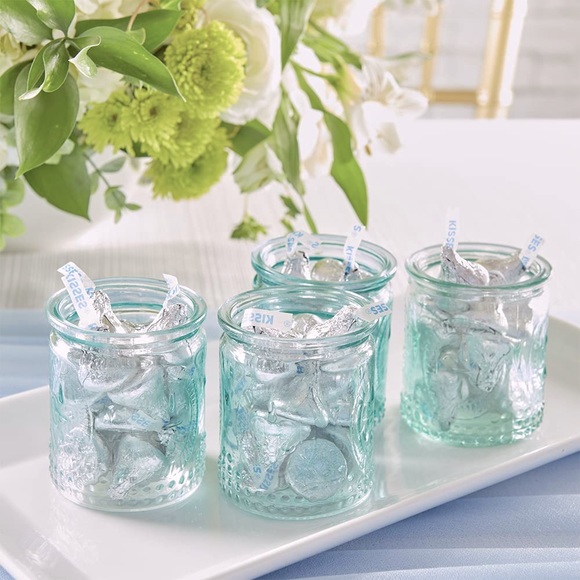 Kate Aspen Vintage Blue Glass Tealight and Votive Candle Holders (set of 4) - Picture 3 of 4